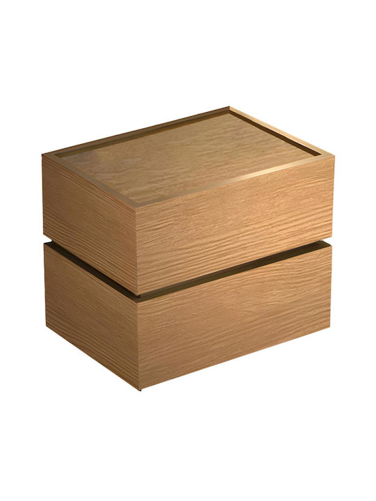Bedside Table Sonlen Wooden Black 60x40x44.5cm
