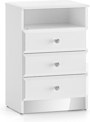 Romlevo 111 Wooden White Bedside Table 45x34x68cm Romlevo 111 Wooden White Bedside Table 45x34x68cm