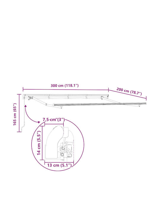 vidaXL Cort Terasă cu LED Albastru x2m