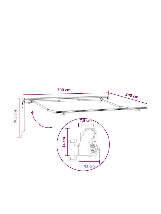 vidaXL Terrasse Markise mit LEDs Braune 3x2m