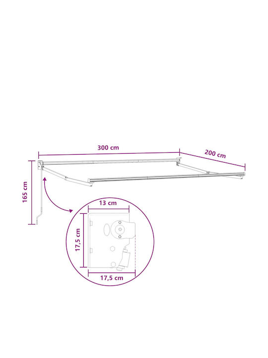 vidaXL Τέντα Βεράντας Καφέ 3x2m