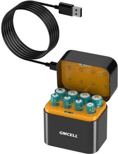 Gmcell USB Зарядно Устройство За 8 Батерии Размер AA/AAA