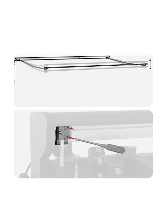vidaXL Schelet De Copertină Terasă Cu LED 5x3m