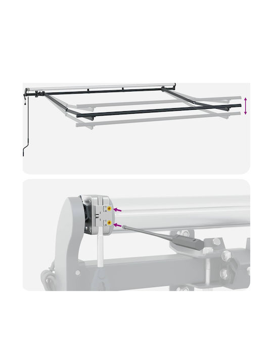 vidaXL Cort Terasă cu LED Maro 2.5x2m