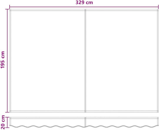 vidaXL Cadru Pentru Copertină Bej Cu Strat PU 2.5x3.5m