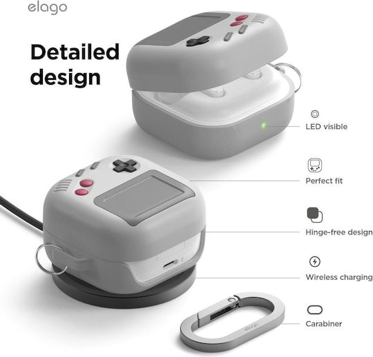 Elago AW5 Hang Silicone Case with Hook Light Grey for Samsung Galaxy Buds 4 / 4 Pro