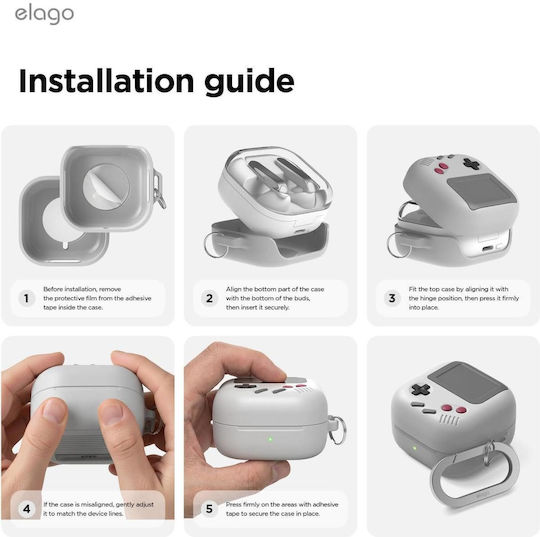 Elago AW5 Hang Silicone Case with Hook Light Grey for Samsung Galaxy Buds 4 / 4 Pro