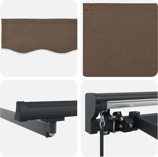 vidaXL Cadru Pentru Copertină Maro Cu Strat PU 3.5x5m
