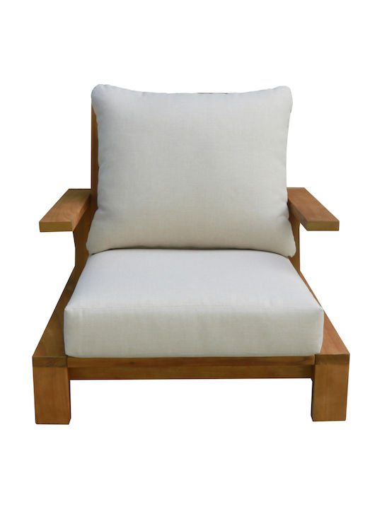 Outdoor Lounge Living Room Set 4 Pieces Ecru with Pillows