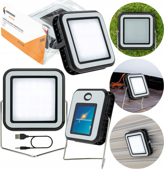 Vergionic LED Solar Campinglampe mit Taschenlampe 10W Schwarz