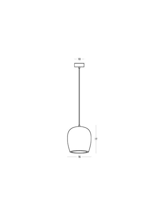 Zambelis Lights Black Ceiling Light with E27 Socket 16x16cm
