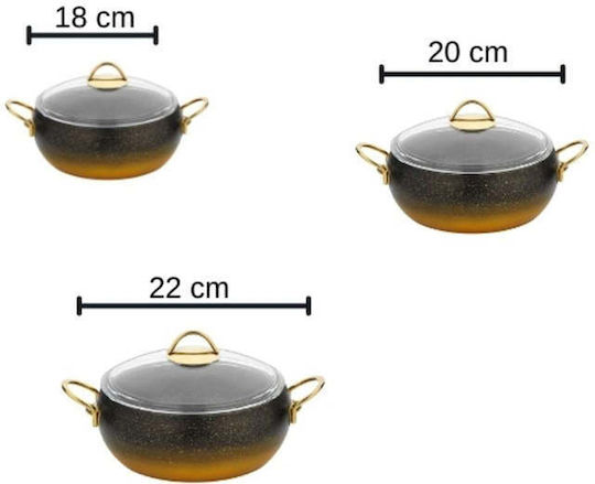 SteweHome Set De Oale Din Aluminiu Cu Acoperire Din Piatră 6 Vase