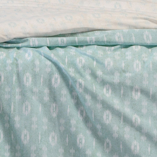 Melinen River Bed Sheets Set Double 235x270cm Turquoise (4pcs)