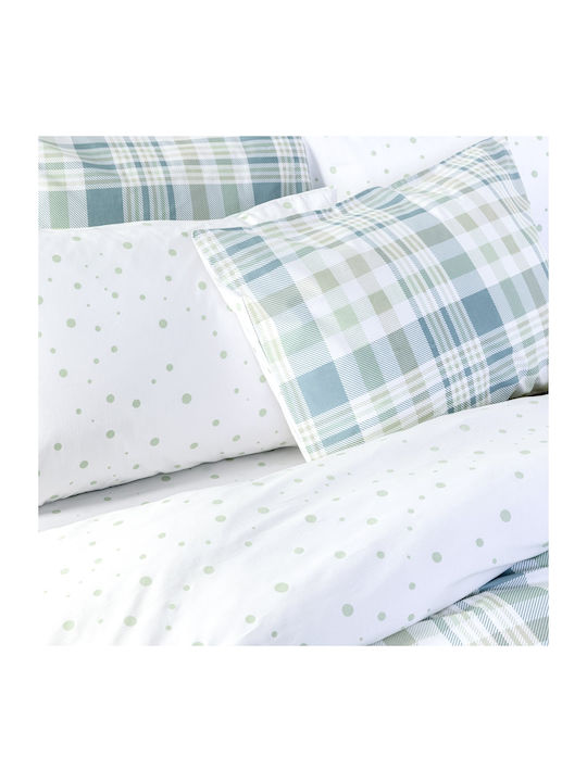 Nima Miles Set Bed Sheets Double With Rubber Hugger 160x200+32cm Mint (4pcs)