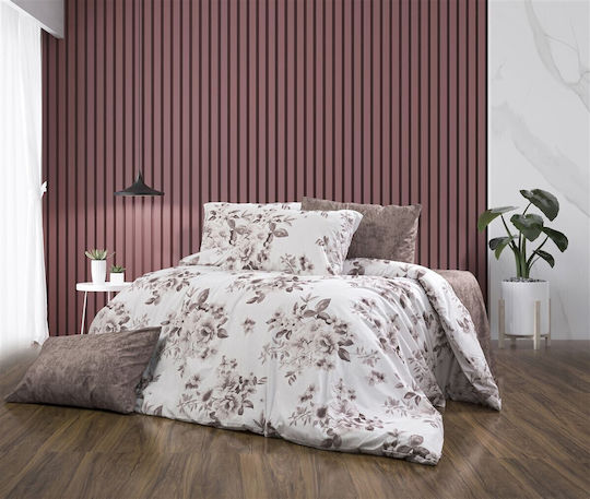 Dimcol Βερονίκη Σετ Μονό 3τμχ 160x240εκ. White-mocha