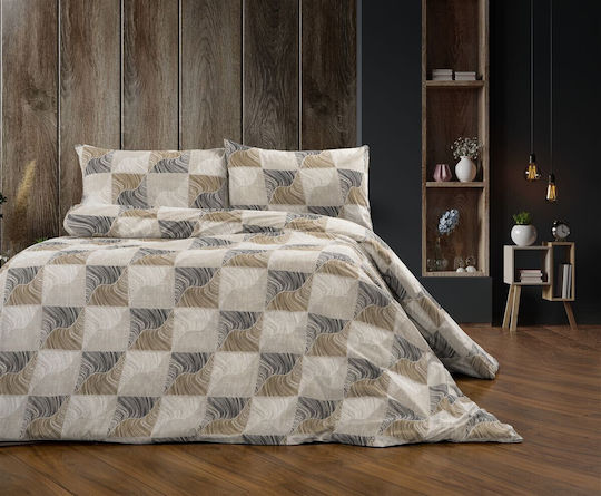 Dimcol Κλεοπάτρα Σετ Μονό 3τμχ 160x240εκ. Beige-black