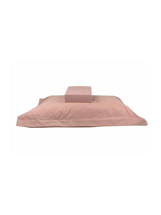 Astron Italy Semi-Doppel Bettlaken mit Gummibettlaken 120x200+20cm Dusty Rosa