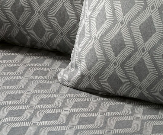 Beauty Home 12564 Set Bed Sheets for Single Bed 170x260cm Anthracite 3 Pieces 12564SEMO