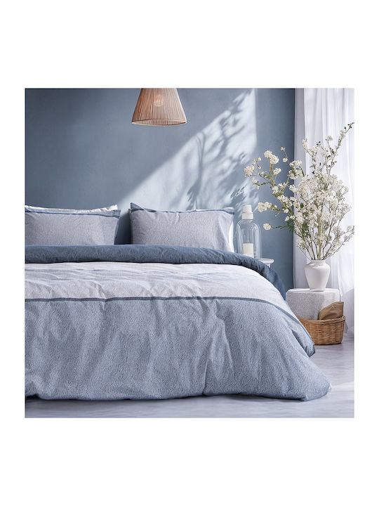 Beauty Home 12566 Double Bed Sheets Set 200x260cm Light Blue 4 Pieces 12566SEDI