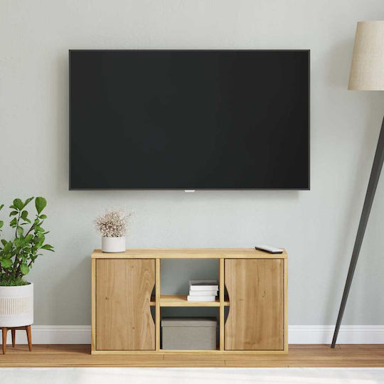 TV Stand Solid Pine Wood L79xW24xH40cm
