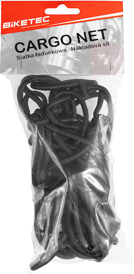 Biketec Luggage Net Spider 4mm X 25 Cm X 25 Cm 4 Strong Hooks Black Color
