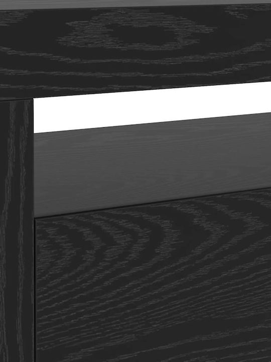 TV Stand with LED Lighting Black Oak L120xW35xH40cm