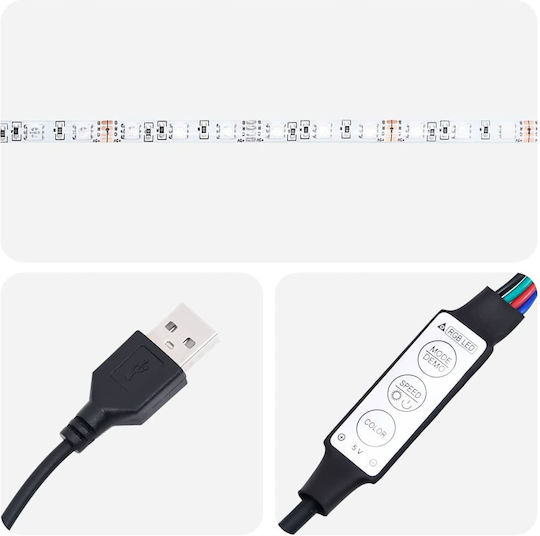 Έπιπλο Τηλεόρασης με Φωτισμό LED Μαύρο Δρυς Μ120xΠ35xΥ40cm