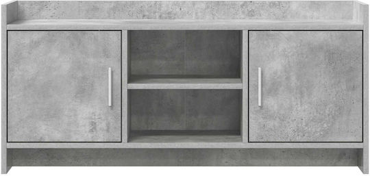 TV Stand Metal & Wood Grey Concrete L102xW33xH47cm