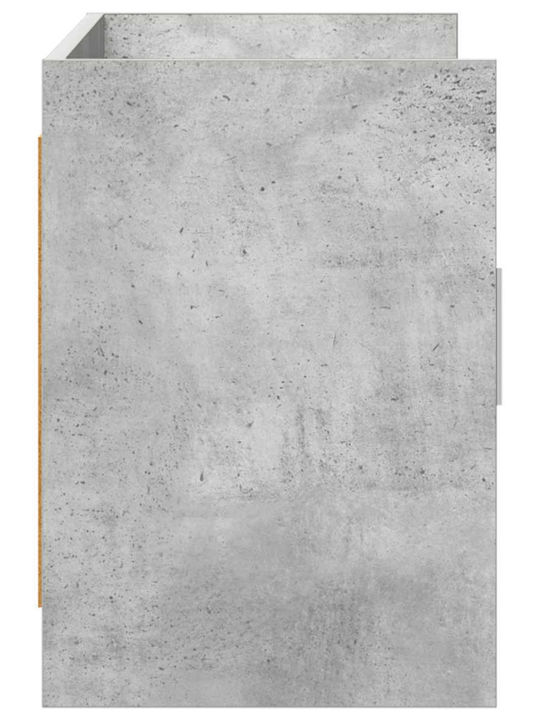 TV Stand Metal & Wood Grey Concrete L102xW33xH47cm