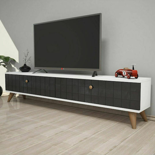 Alberi Stand TV De Podea Alb / Antracit 160x25x35 cm Alberi Stand TV De Podea Alb / Antracit 160x25x35 cm