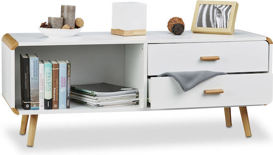 Dulap TV De Podea Alb/Maroniu Deschis 120x40x48 cm
