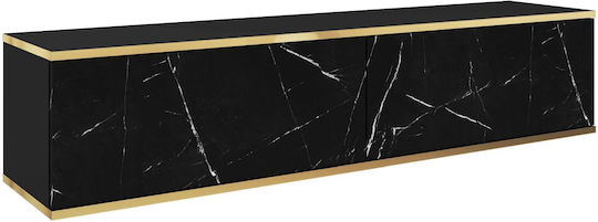 Кресящо Телевизионно Мебел Oro Антрацит + Мрамор М135xд32xв30cm