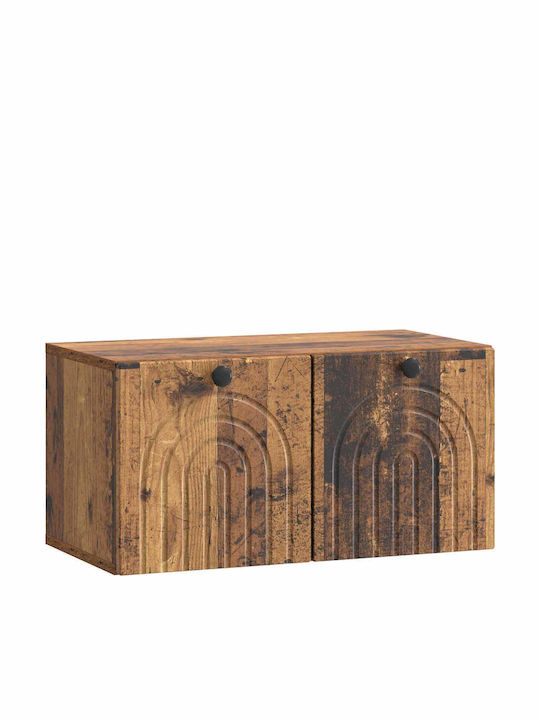 vidaXL TV-Ständer Aus Metall Mit Gebeiztem Holz M59.5xT31xH30cm