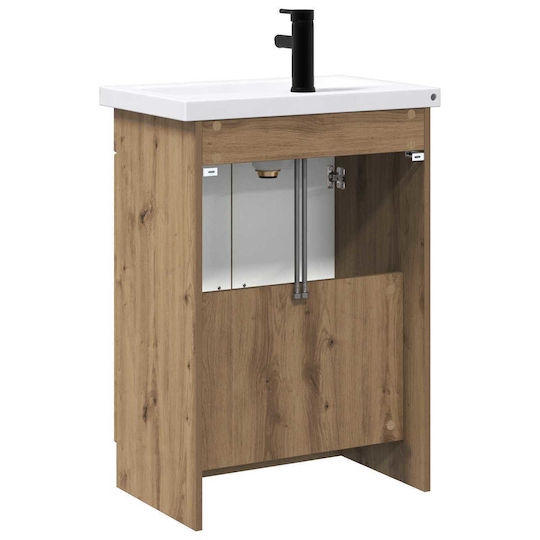 vidaXL Pangă Cu Lavoar M56xL37.5xÎ81cm Stejar