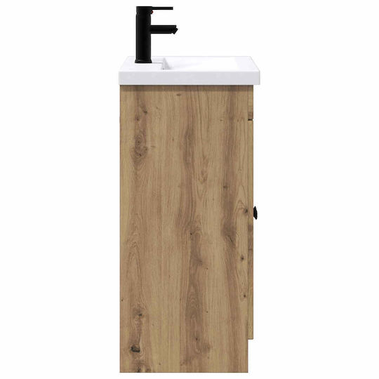 vidaXL Pangă Cu Lavoar M56xL37.5xÎ81cm Stejar