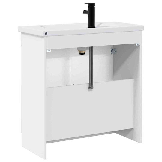 vidaXL Counter with Washbasin W78.5xD37.5xH81cm White