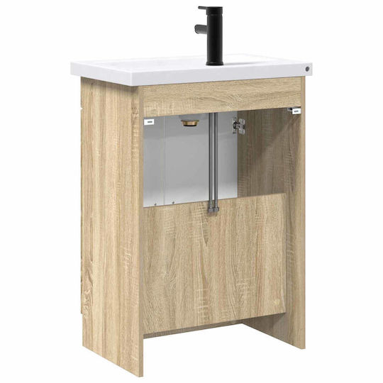 vidaXL Pangă Cu Lavoar M78.5xL37.5xÎ81cm Stejar Sonoma
