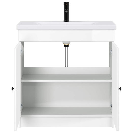 vidaXL Pătrat Cu Chiuvetă M56xL37.5xÎ81cm Alb