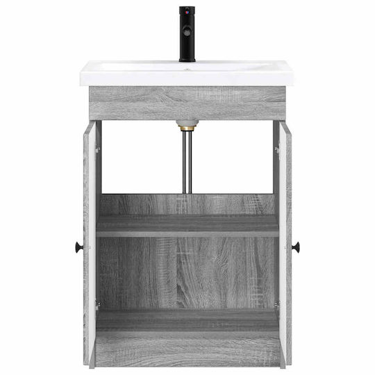 vidaXL Плот с Мивка 78.5x37.5x81см Сив
