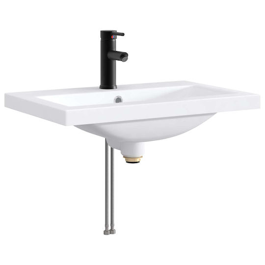 vidaXL Vanity Unit with Washbasin M78.5xW37.5xH81cm Oak
