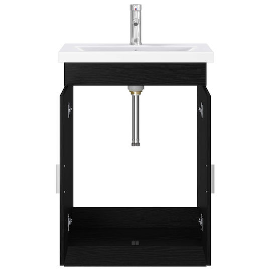 vidaXL Badezimmer Waschtisch-Einheit M61xB40xH84.5cm Schwarze Eiche