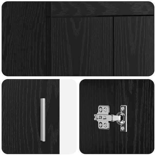 vidaXL Pangă Cu Lavoar M81xL40xÎ84.5cm Stejar Negru