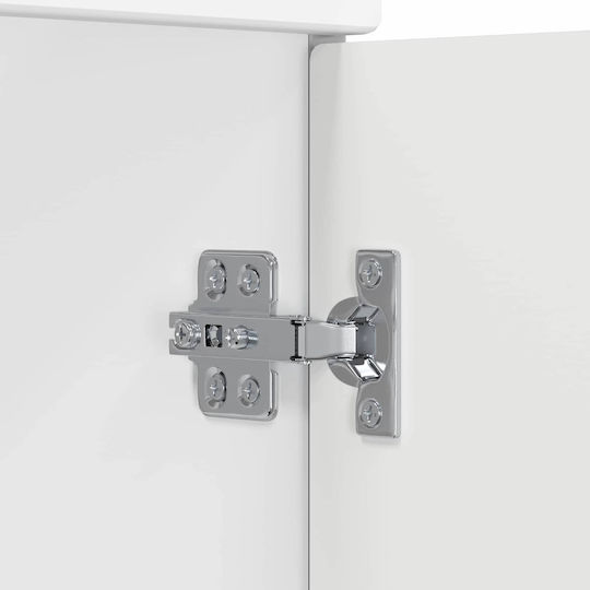 vidaXL Badezimmer Waschtisch-Einheit mit Waschbecken M56xB37,5xH81cm Weiß