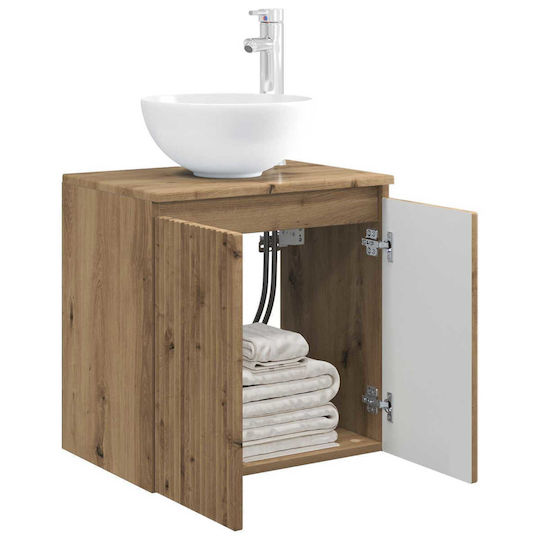 vidaXL Badezimmer Waschtisch-Einheit M49.5xB35xH63cm Eiche