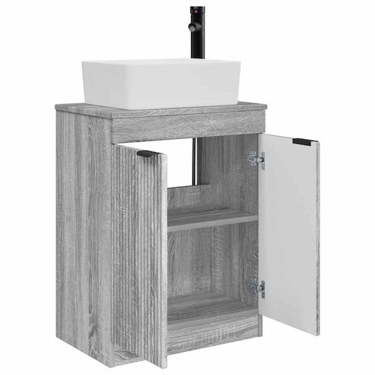 vidaXL Badezimmer Waschtisch-Einheit mit Spiegel M54xB35xH83cm Graue