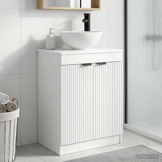 vidaXL Πάγκος χωρίς Νιπτήρα με Καθρέπτη Μ54xΒ35xΥ83cm Λευκό