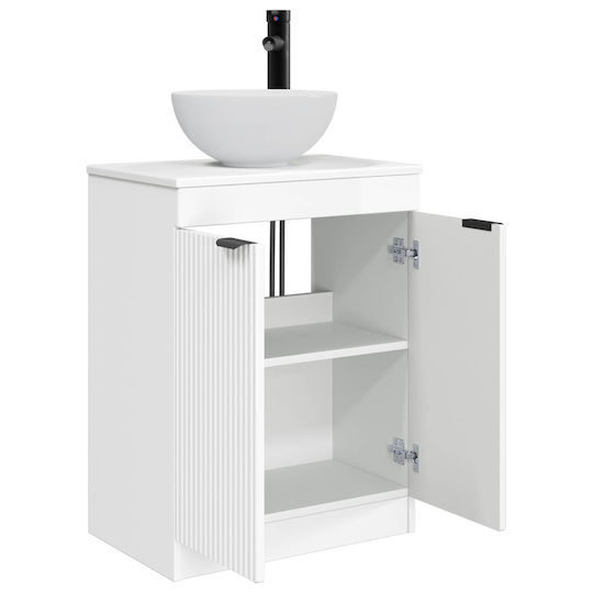 vidaXL Bancă Fără Lavoar cu Oglindă M54xA35xÎ83cm Alb