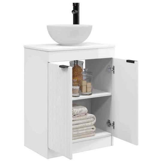 vidaXL Bancă Fără Lavoar cu Oglindă M54xA35xÎ83cm Alb