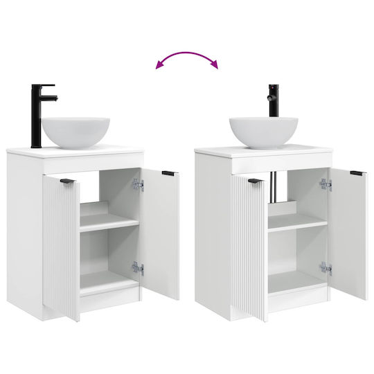 vidaXL Badezimmer Waschtisch-Einheit ohne Waschbecken mit Spiegel M54xB35xH83cm Weiß