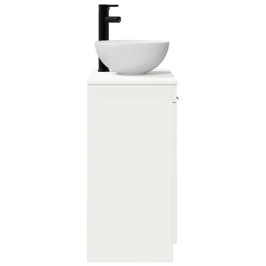 vidaXL Badezimmer Waschtisch-Einheit ohne Waschbecken mit Spiegel M54xB35xH83cm Weiß